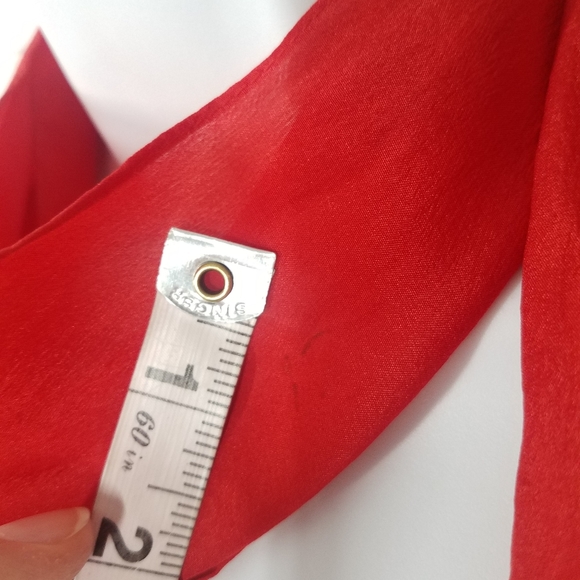 Honey 100% Silk Red Scarf - Picture 8 of 9